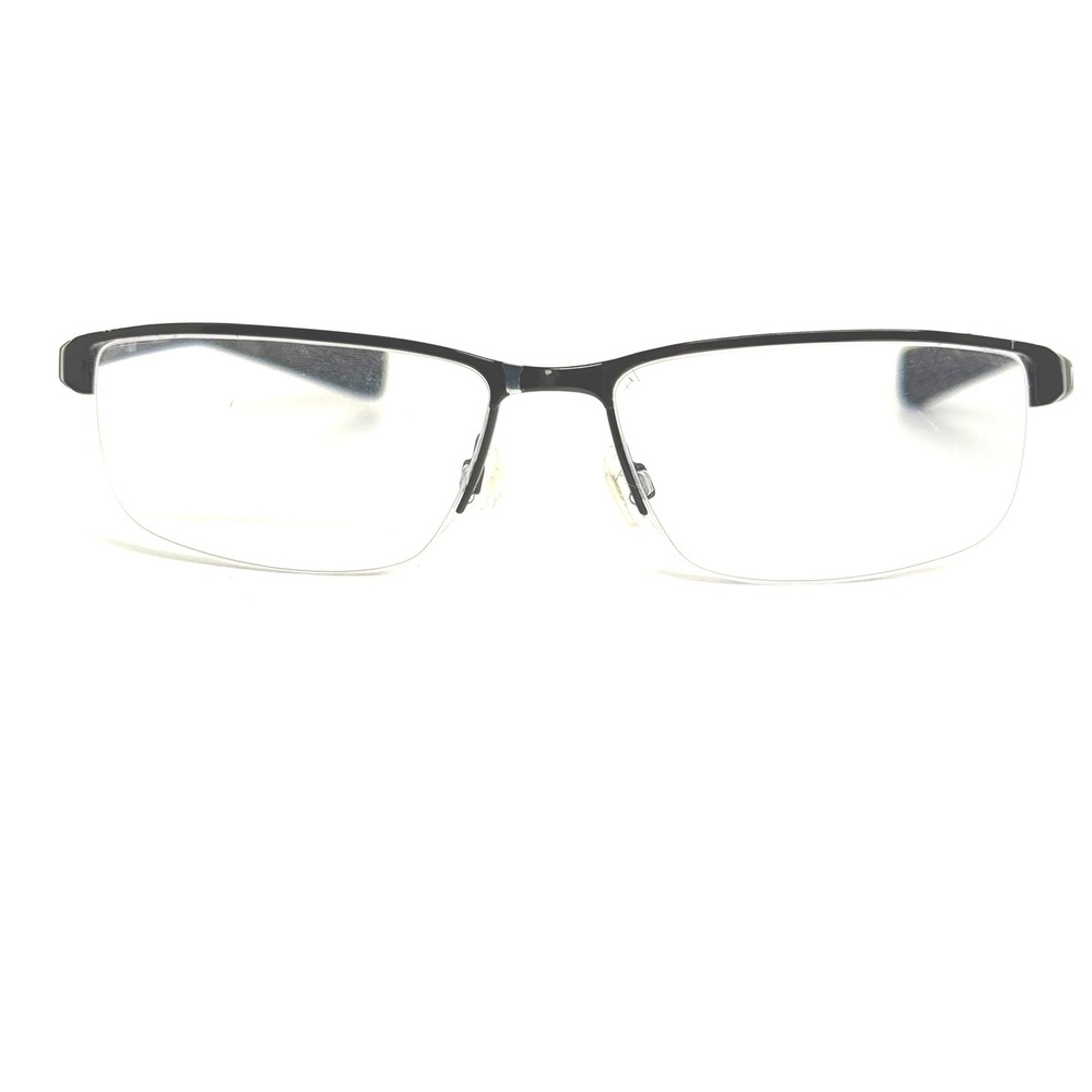 Nike 8098 010 Matte‎ Black Half Rim Eyeglasses Frames 56-16-140 Mens 22517